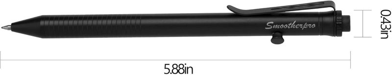 SMOOTHERPRO Bolt Action Pen, Stainless Steel Ballpoint Pen Compatible with Pilot G2 Refill, EDC Pen for Writing, Left-Handed Friendly, Black(TC141BK) - Image 2